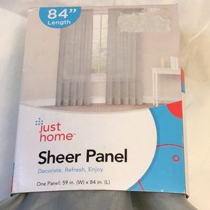 🏖️2/6.00🏖️ Bundle Sale ! Curtain sheer panel 59”x84”, silver/gray, NEW